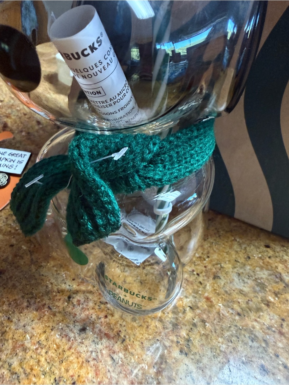 Starbucks Limited Edition Snoopy Glass Cup and Pin Set - Picture 8 of 16
